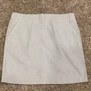 Willi Smith Seersucker Navy and White Skirt Size 14